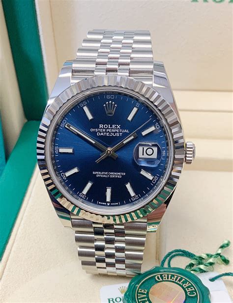 rolex blue dial women& 39|Rolex 41mm datejust blue dial.